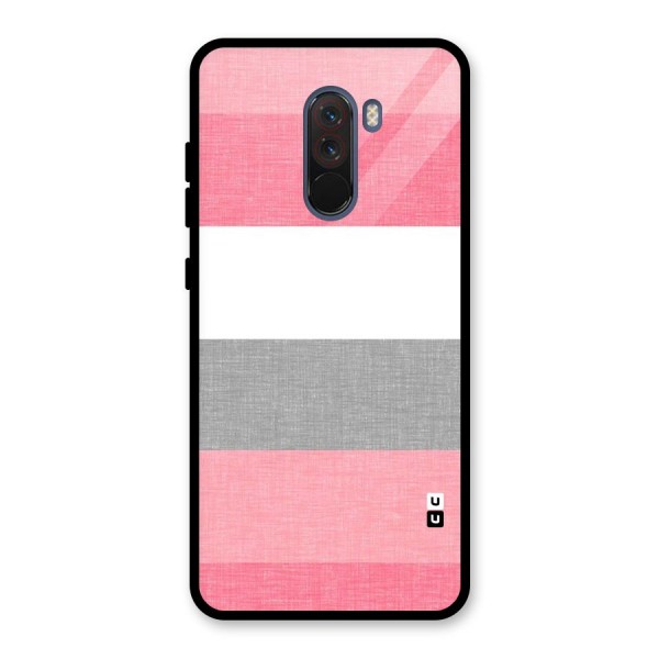 Shades Pink Stripes Glass Back Case for Poco F1