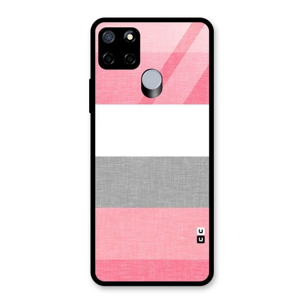 Shades Pink Stripes Glass Back Case for Realme C15