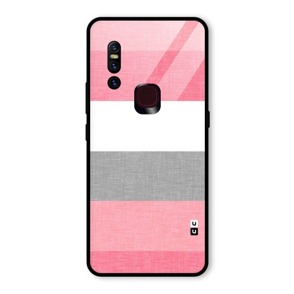 Shades Pink Stripes Glass Back Case for Vivo V15