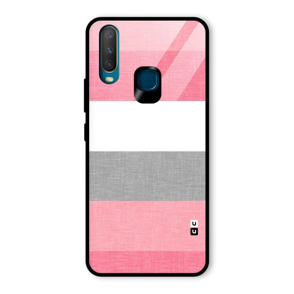 Shades Pink Stripes Glass Back Case for Vivo Y15