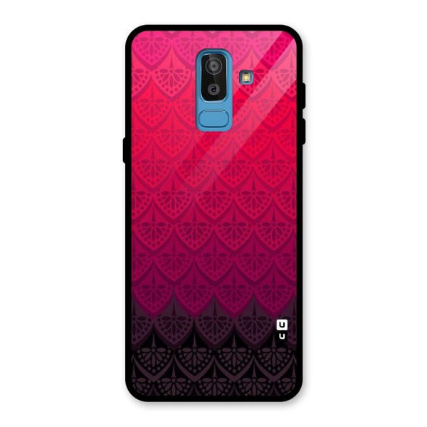 Shades Red Design Glass Back Case for Galaxy J8