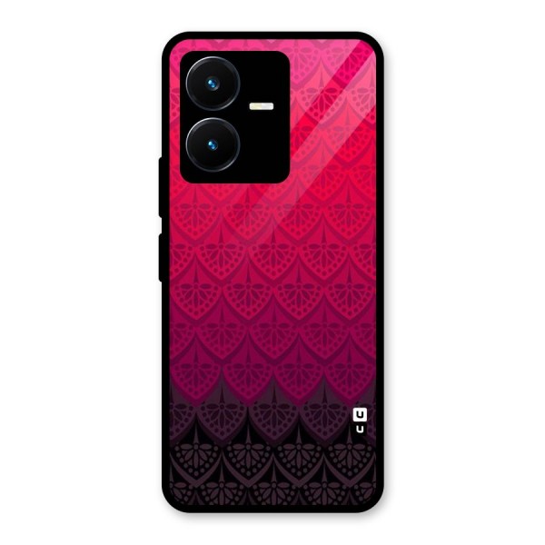 Shades Red Design Glass Back Case for Vivo Y22