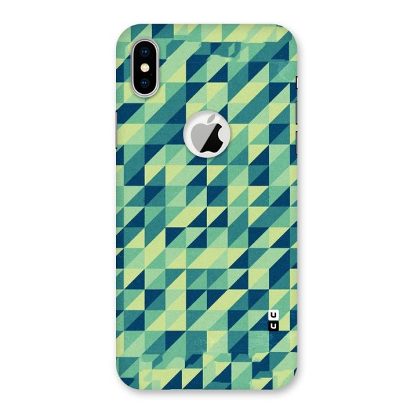 Shady Green Back Case for iPhone XS Logo Cut