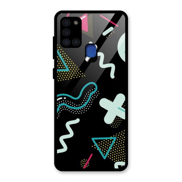 Shapes Pattern Glass Back Case for Galaxy A21s