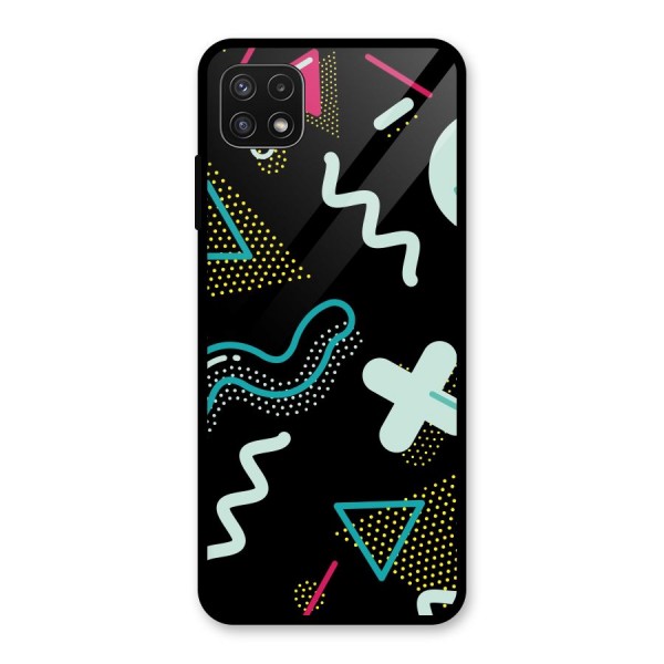 Shapes Pattern Glass Back Case for Galaxy A22 5G