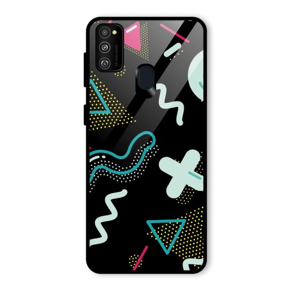 Shapes Pattern Glass Back Case for Galaxy M21