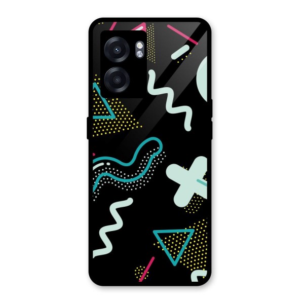 Shapes Pattern Glass Back Case for Oppo K10 (5G)