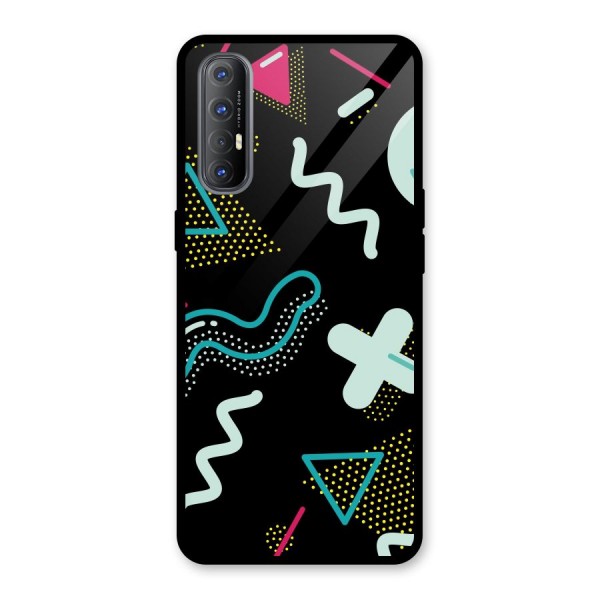 Shapes Pattern Glass Back Case for Oppo Reno3 Pro