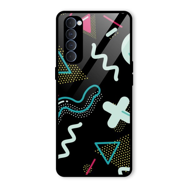 Shapes Pattern Glass Back Case for Oppo Reno4 Pro