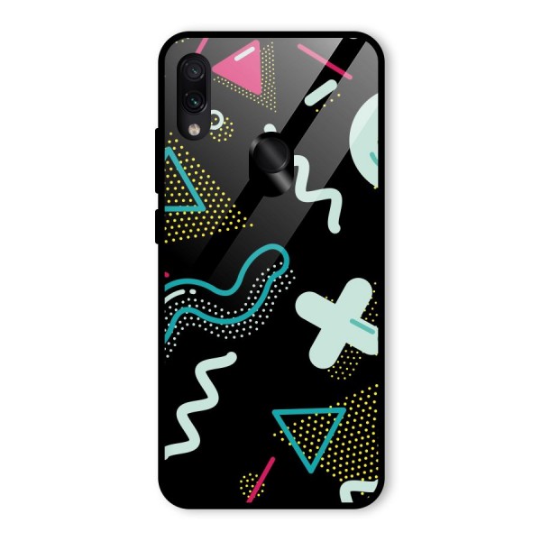 Shapes Pattern Glass Back Case for Redmi Note 7