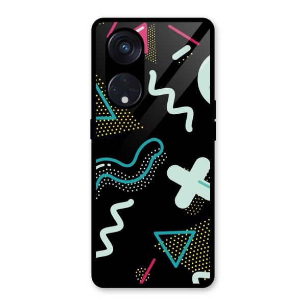 Shapes Pattern Glass Back Case for Reno8 T 5G