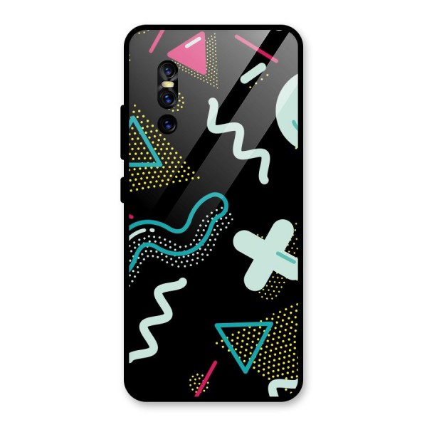 Shapes Pattern Glass Back Case for Vivo V15 Pro