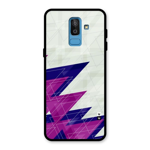 Sharp Abstract Design Glass Back Case for Galaxy J8