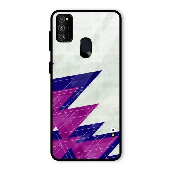 Sharp Abstract Design Glass Back Case for Galaxy M21