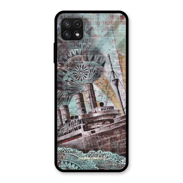 Ship Art Glass Back Case for Galaxy A22 5G