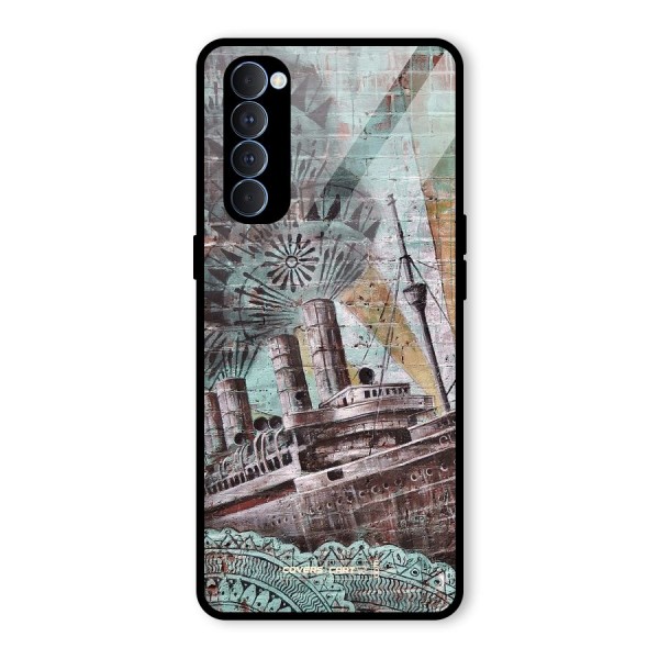 Ship Art Glass Back Case for Oppo Reno4 Pro