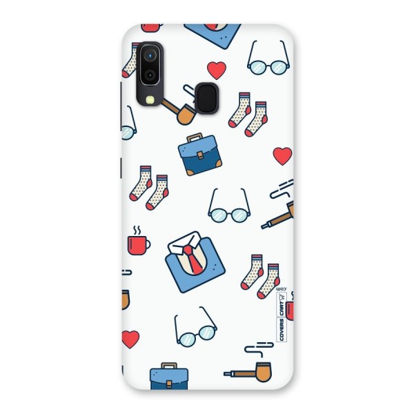 Shirt Spectacles Pattern Back Case for Galaxy A20