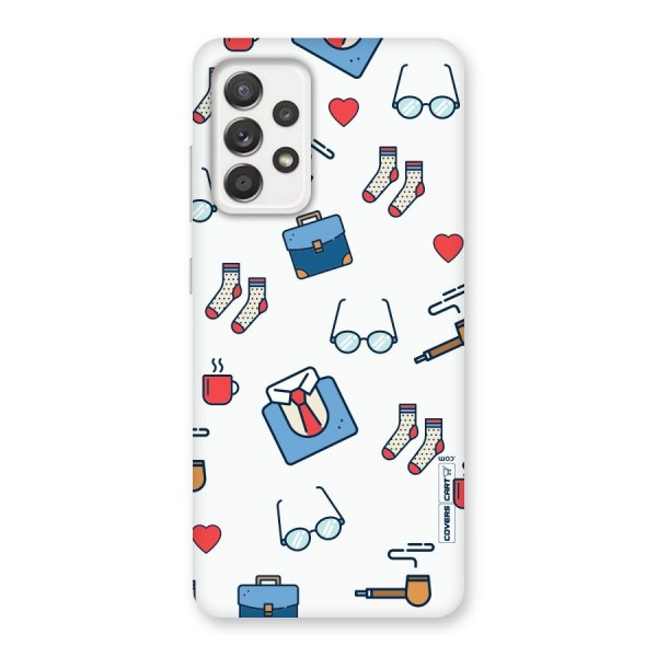 Shirt Spectacles Pattern Back Case for Galaxy A52