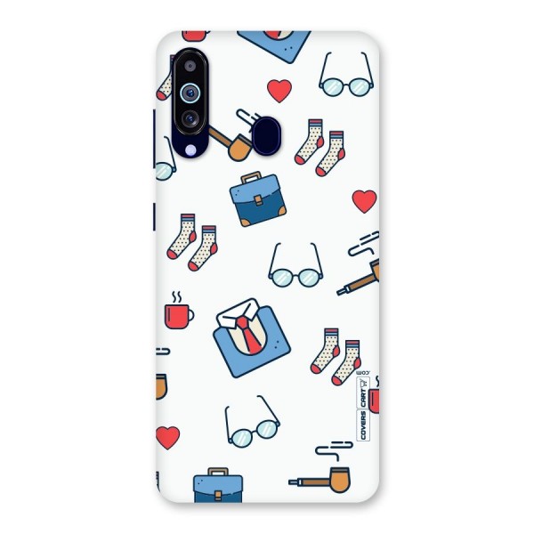 Shirt Spectacles Pattern Back Case for Galaxy A60