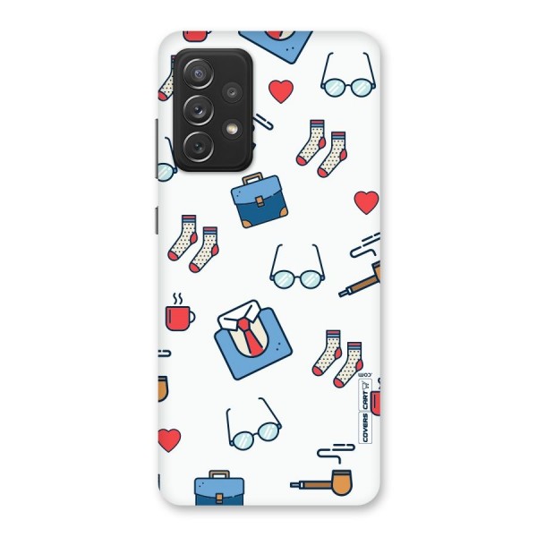 Shirt Spectacles Pattern Back Case for Galaxy A72