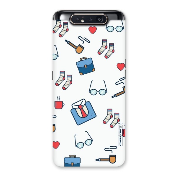 Shirt Spectacles Pattern Back Case for Galaxy A80