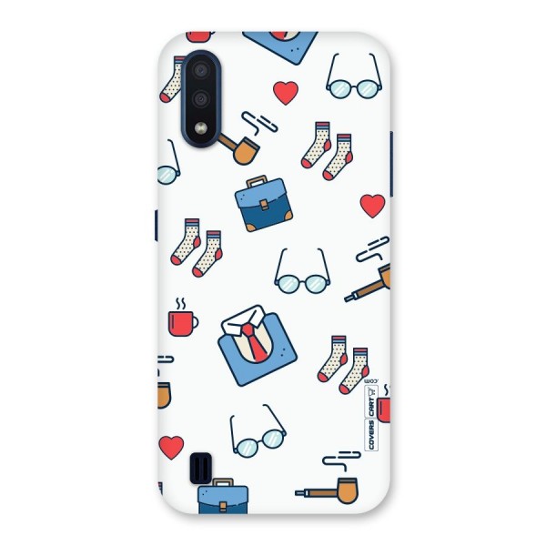 Shirt Spectacles Pattern Back Case for Galaxy M01