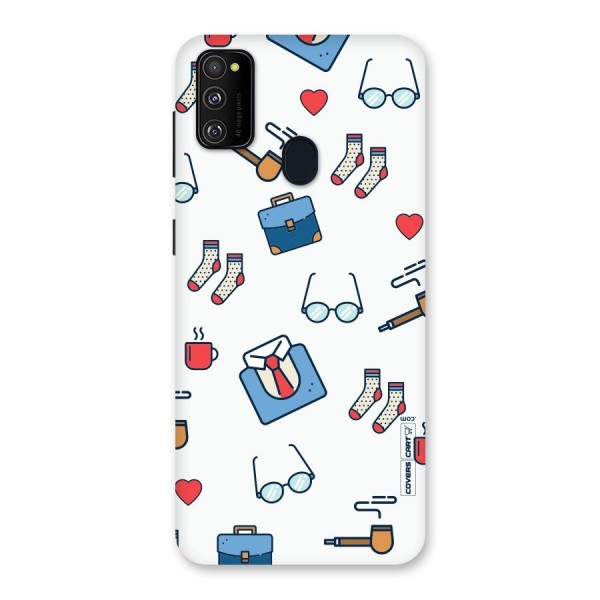 Shirt Spectacles Pattern Back Case for Galaxy M21