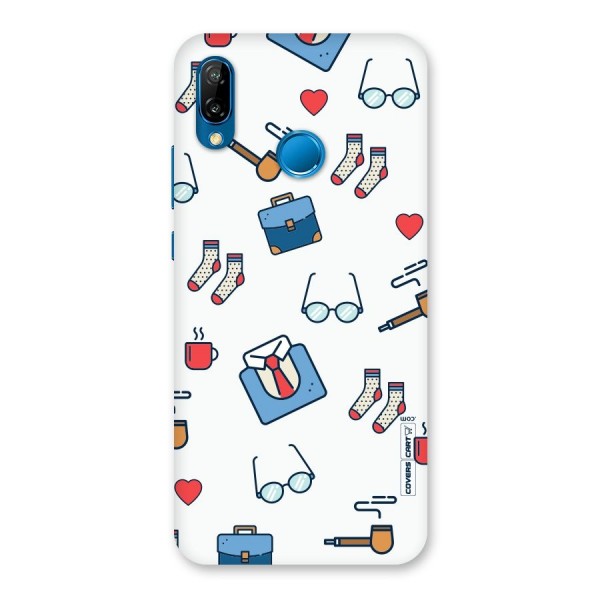 Shirt Spectacles Pattern Back Case for Huawei P20 Lite