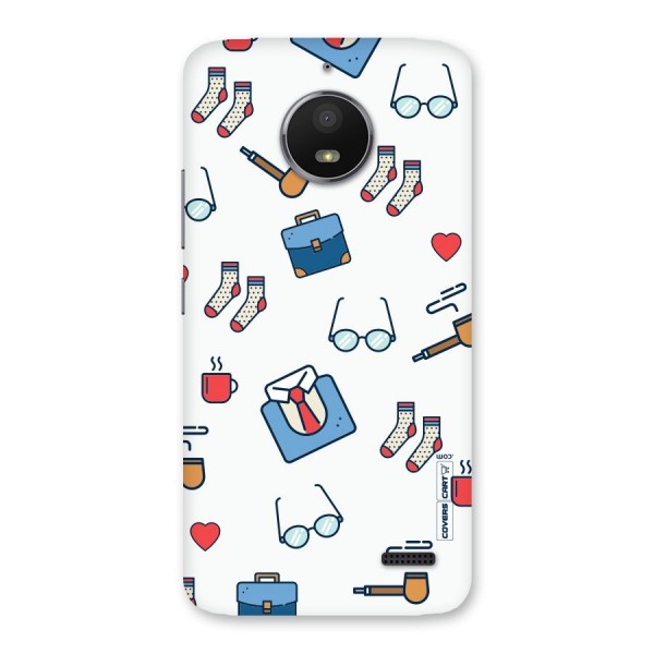 Shirt Spectacles Pattern Back Case for Moto E4