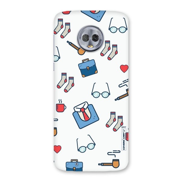 Shirt Spectacles Pattern Back Case for Moto G6