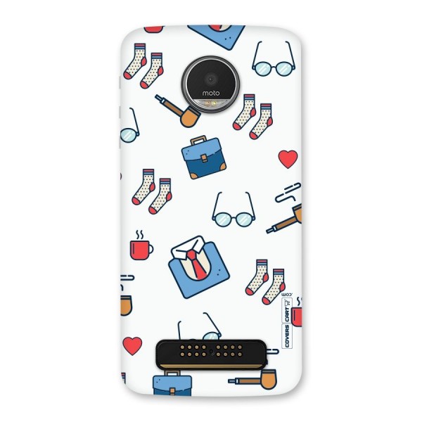 Shirt Spectacles Pattern Back Case for Moto Z Play