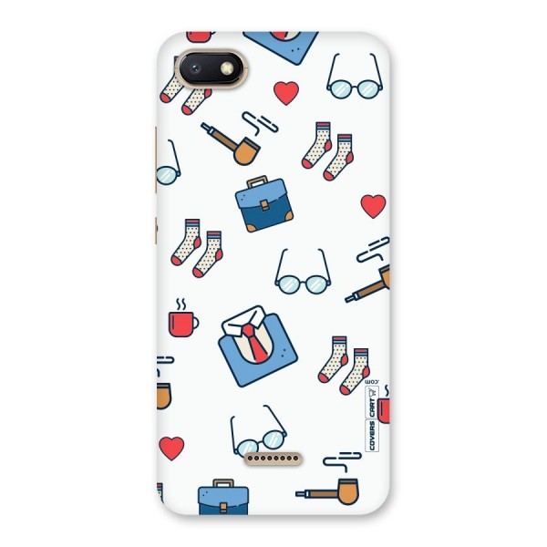 Shirt Spectacles Pattern Back Case for Redmi 6A