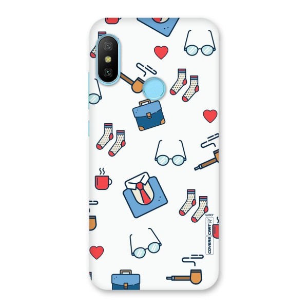 Shirt Spectacles Pattern Back Case for Redmi 6 Pro