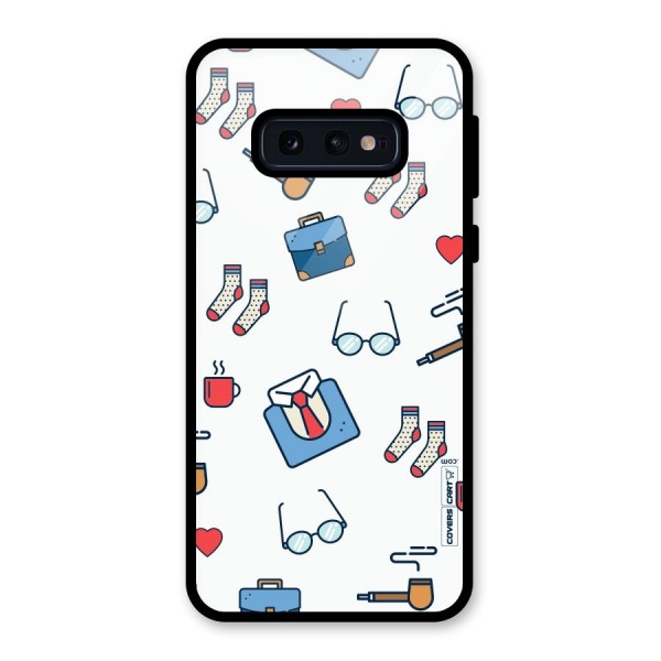 Shirt Spectacles Pattern Glass Back Case for Galaxy S10e