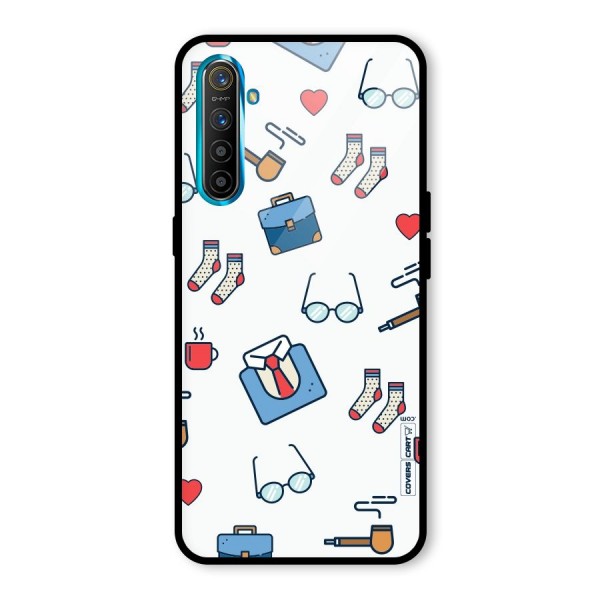 Shirt Spectacles Pattern Glass Back Case for Realme XT