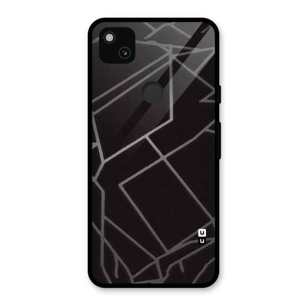 Silver Angle Design Glass Back Case for Google Pixel 4a