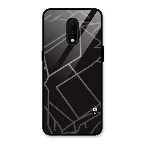 Silver Angle Design Glass Back Case for OnePlus 7