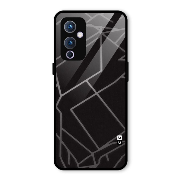 Silver Angle Design Glass Back Case for OnePlus 9