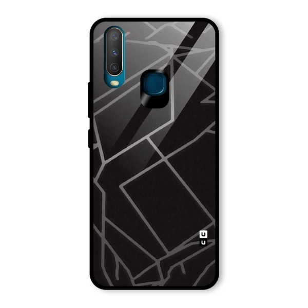 Silver Angle Design Glass Back Case for Vivo Y15