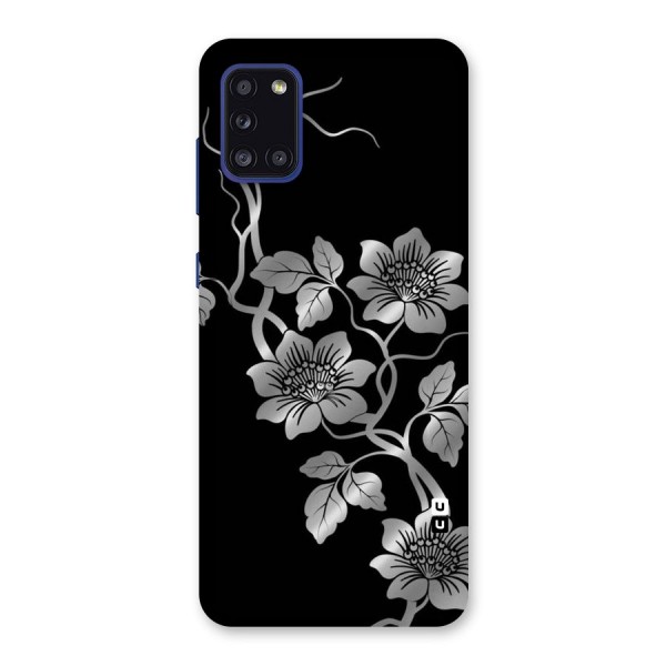 Silver Grey Flowers Back Case for Galaxy A31