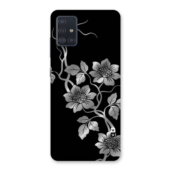 Silver Grey Flowers Back Case for Galaxy A51