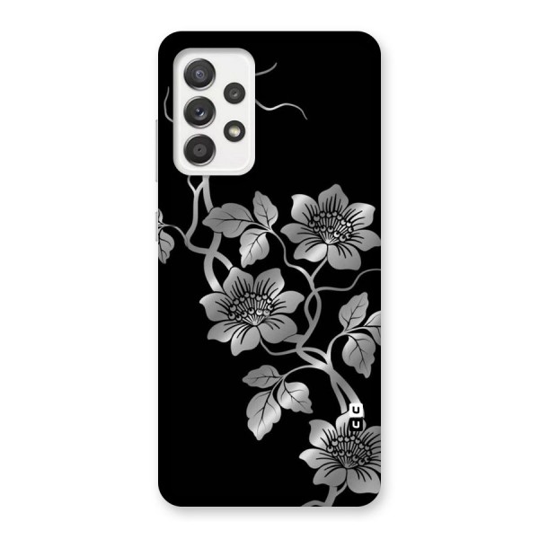 Silver Grey Flowers Back Case for Galaxy A52