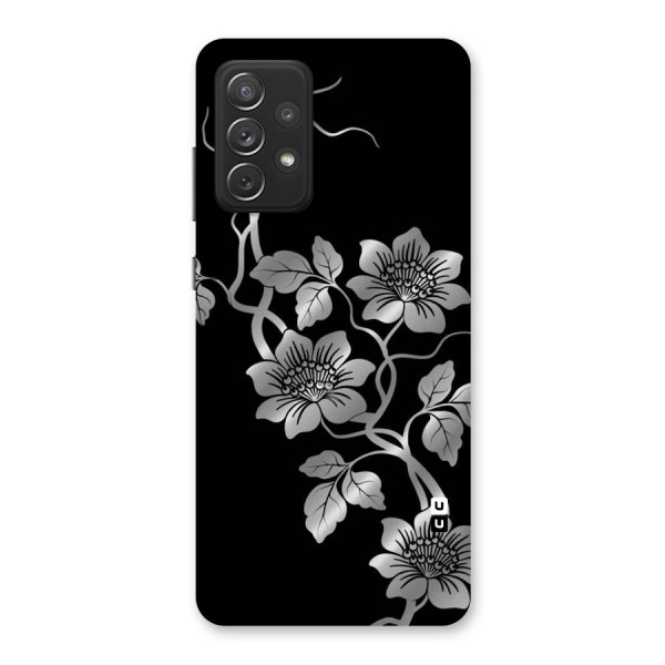 Silver Grey Flowers Back Case for Galaxy A72