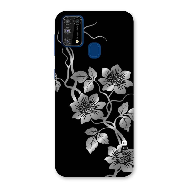 Silver Grey Flowers Back Case for Galaxy M31