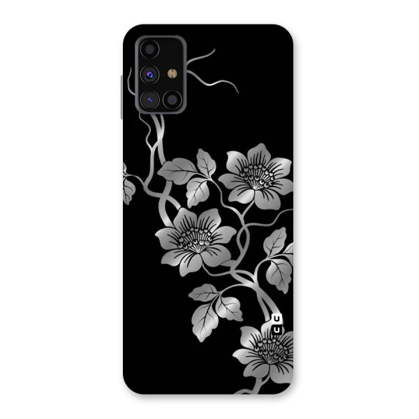 Silver Grey Flowers Back Case for Galaxy M31s