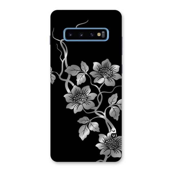 Silver Grey Flowers Back Case for Galaxy S10 Plus