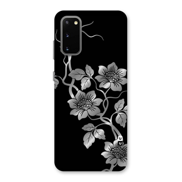 Silver Grey Flowers Back Case for Galaxy S20