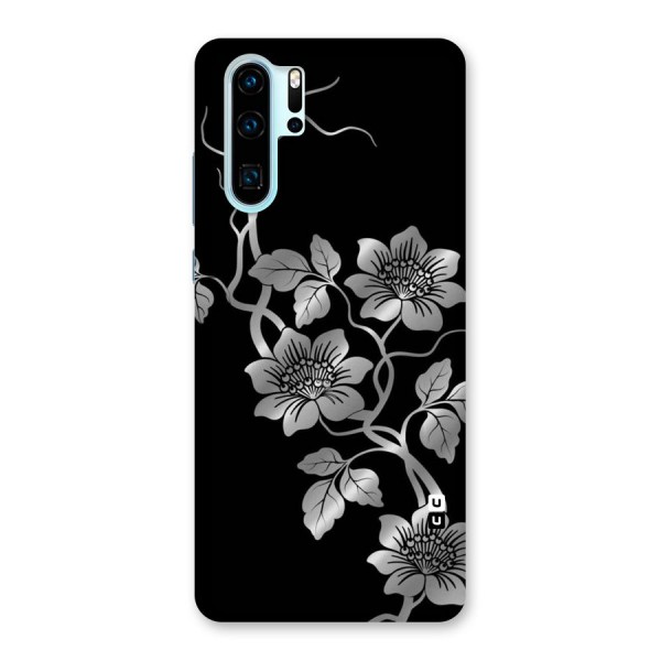 Silver Grey Flowers Back Case for Huawei P30 Pro