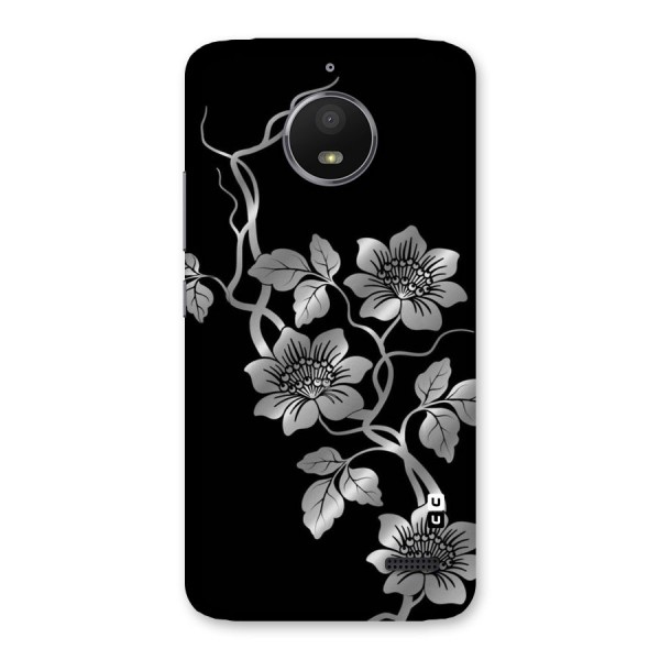 Silver Grey Flowers Back Case for Moto E4