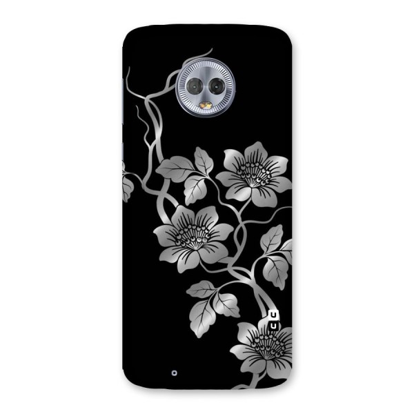 Silver Grey Flowers Back Case for Moto G6